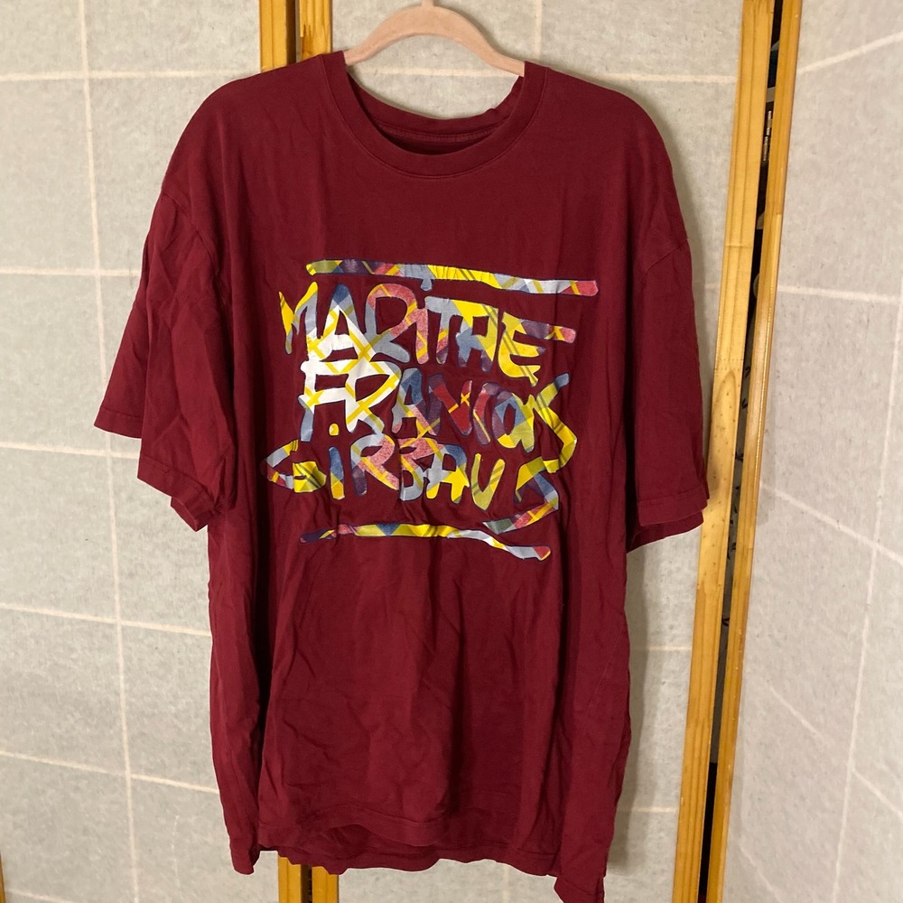 Y2K Marithe Francois Girbaud Mens Graphic Tee Burgundy Cotton Short Sleeve 2XL